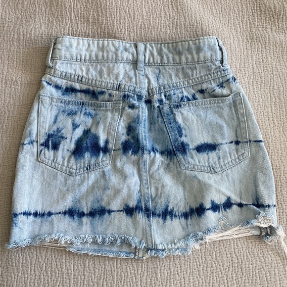 SEED TEEN light blue tye dye denim mini skirt - Picture 2 of 4